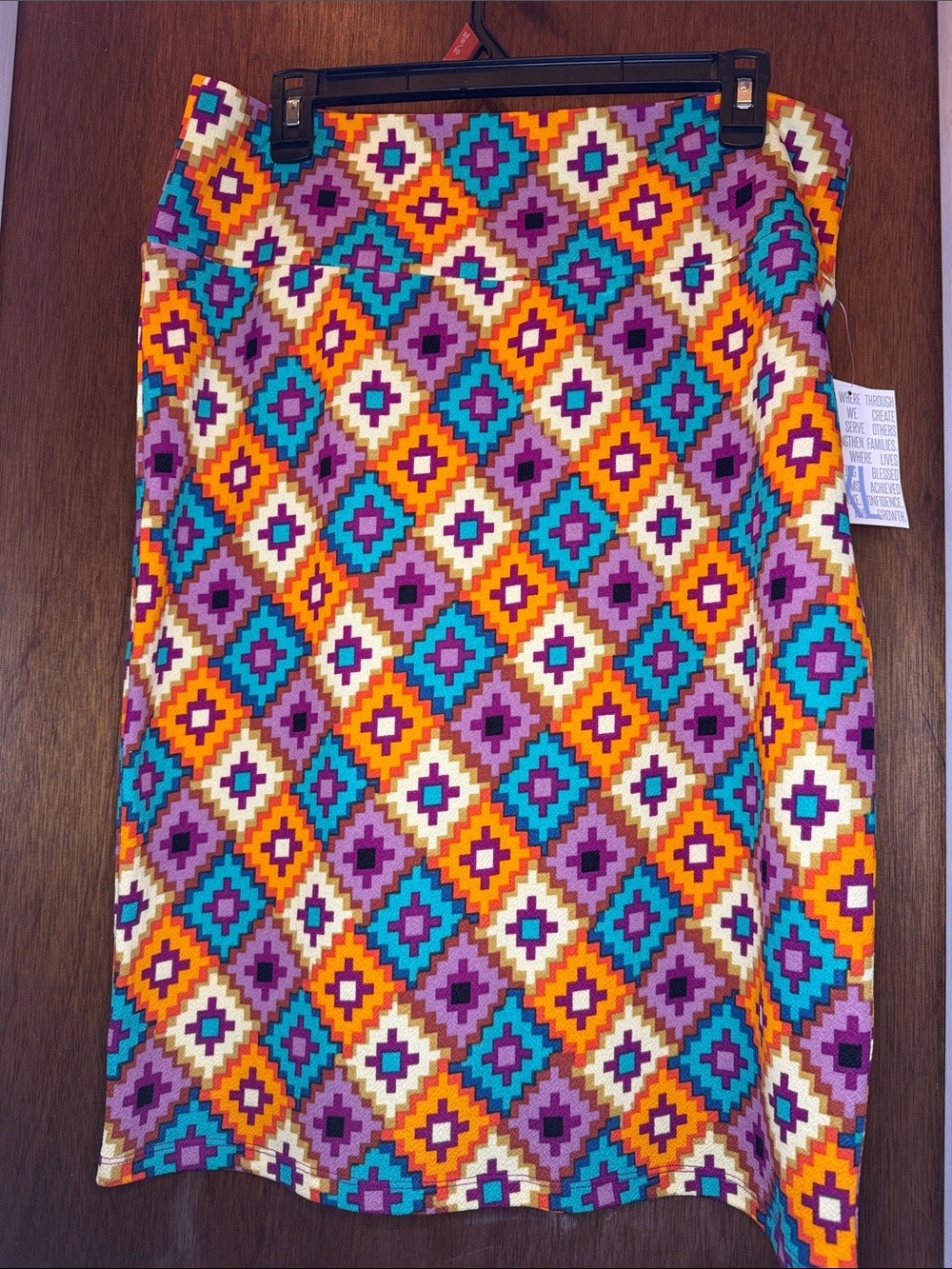 LuLaRoe Colorful Geometric Diamond Pencil Skirt